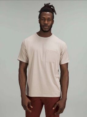 Lululemon Fundamental Pocket T-Shirt Dusky Pink Cotton Soft Relaxed Tee Size S